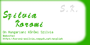 szilvia koromi business card